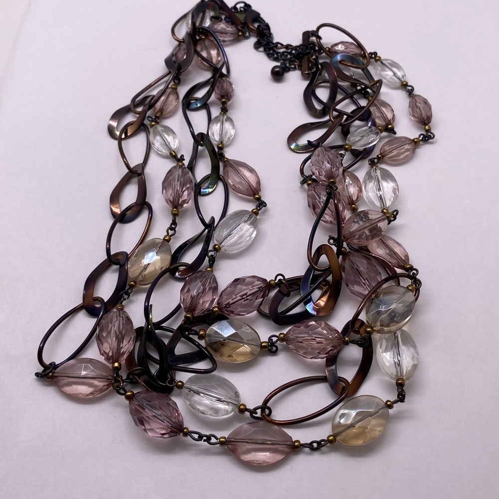 Chicos Statement Necklace Modern Multi Strand Lay… - image 5